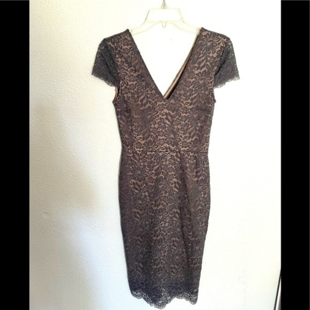 H&M grey lace overlay dress size 4